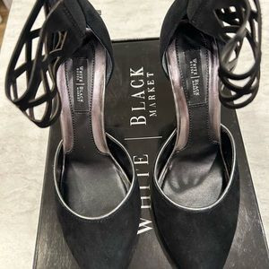 Black and silver heels